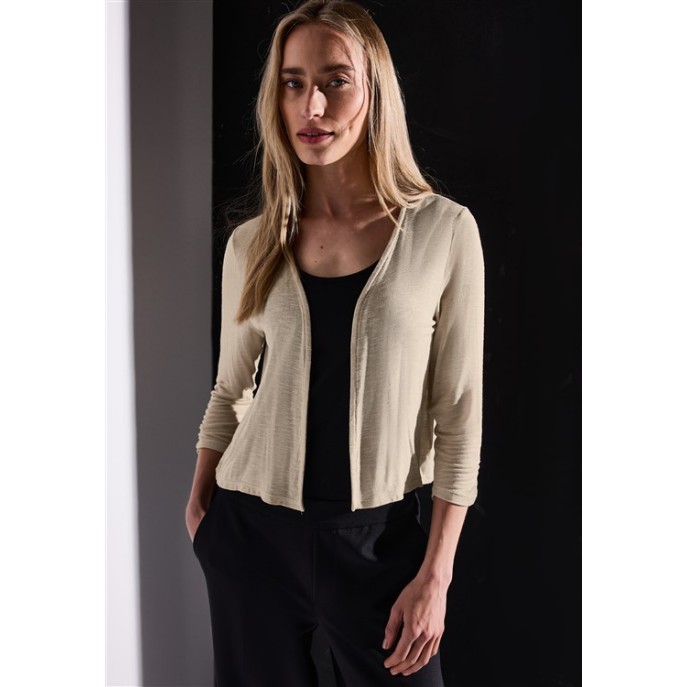 Street One zomervest Suze 3/4 mouw kort Zand